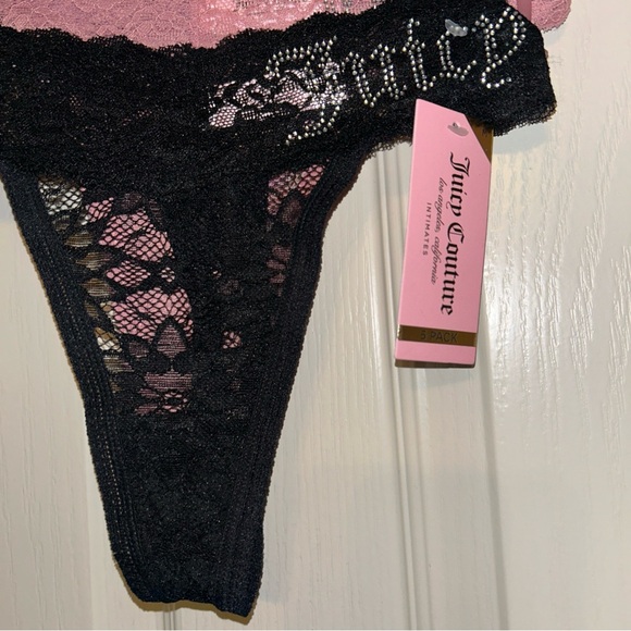 Juicy Couture Lace Thong Panties Womens Large 5 Pair Bling Logo Assorted Colors - Picture 5 of 7